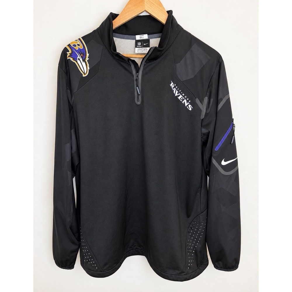Baltimore Ravens Nike NFL Team Issued On Field 1/4 Zip Pullover Jacket L